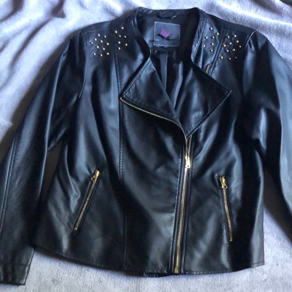 Vegan leather moto jacket